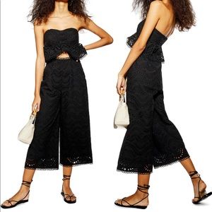 Topshop black lace jumpsuit